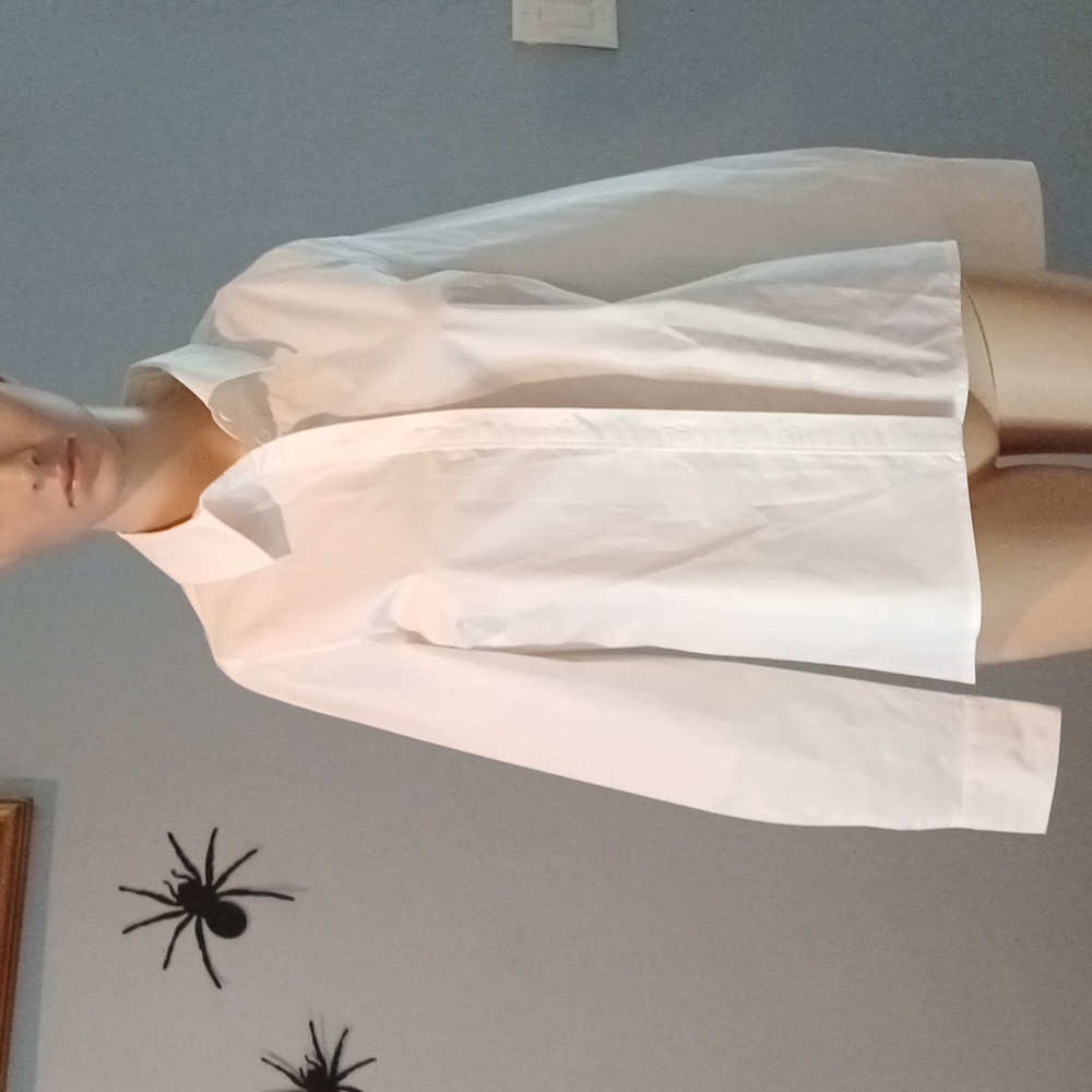 🔥🔥🔥Universal Standard white cotton & elastane button down blouse 4XS